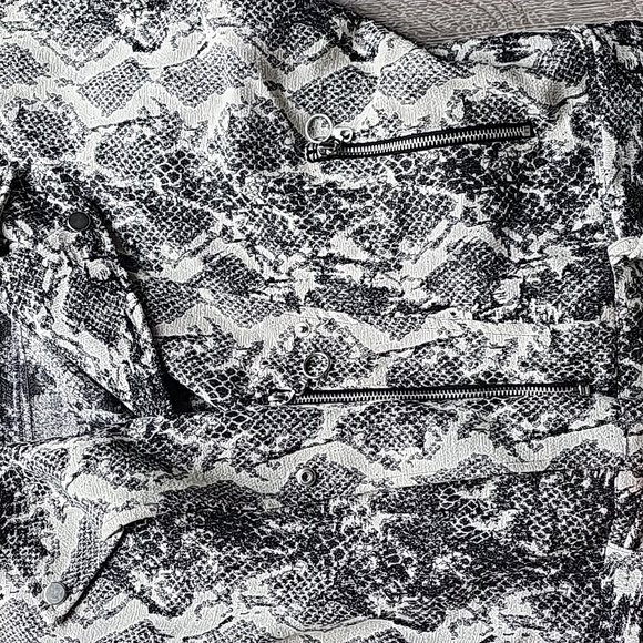 Zara Snakeskin Moto Style Jacket - Small - Picture 7 of 8